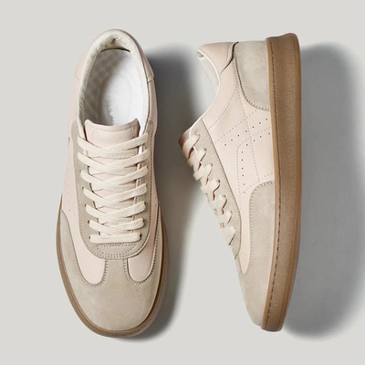 帕达索德训鞋复古运动板鞋男真皮小白鞋男款秋冬百搭阿甘鞋240909