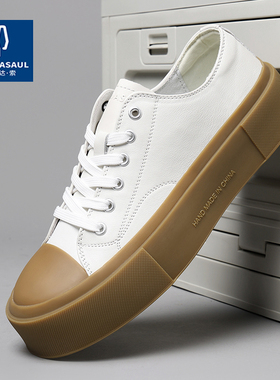 帕达索男鞋春秋2025新款休闲鞋时尚舒适一脚蹬头层牛皮板鞋230261