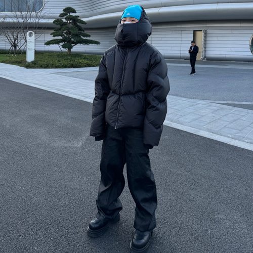 FEAR4FREE 可拆卸连帽羽绒服90白鸭绒宽松立领加厚保暖羽绒外套男