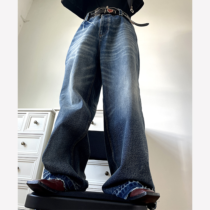 FEAR4FREE做旧磨边耐磨休闲直筒