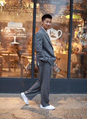 mfpen 丹麦设计师品牌 CLASSIC TROUSERS 男士直筒宽松灰色西装裤