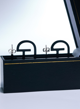 D'HEYGERE 比利时设计师品牌 耳钉耳饰925银黑色银色情侣款不退换