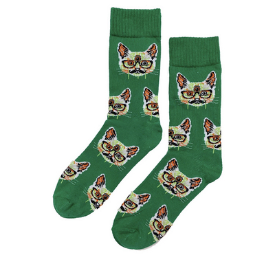 纯棉百搭绿色袜子新品