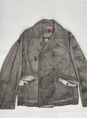 时装周订货 RARE 意大利品牌 灰色铜扣做旧上衣