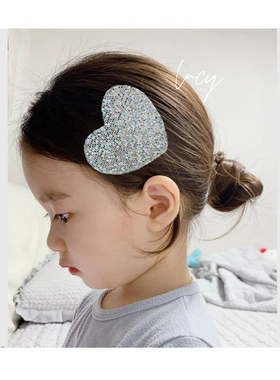 女童发夹韩国儿童炫彩镭射爱心bb夹小女孩刘海夹公主头花发卡宝宝