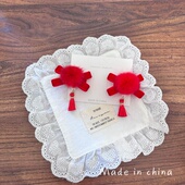 原创新年儿童发夹过年中国风喜庆拜年女童流苏发卡宝宝毛球对夹