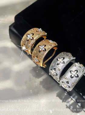 真金电镀法式耳环布拉提宫廷风