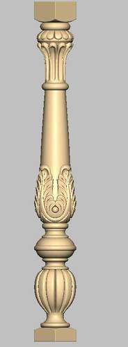 建模精修中欧式楼梯柱子STL格式圆雕图立体3D图三四轴雕刻图通用