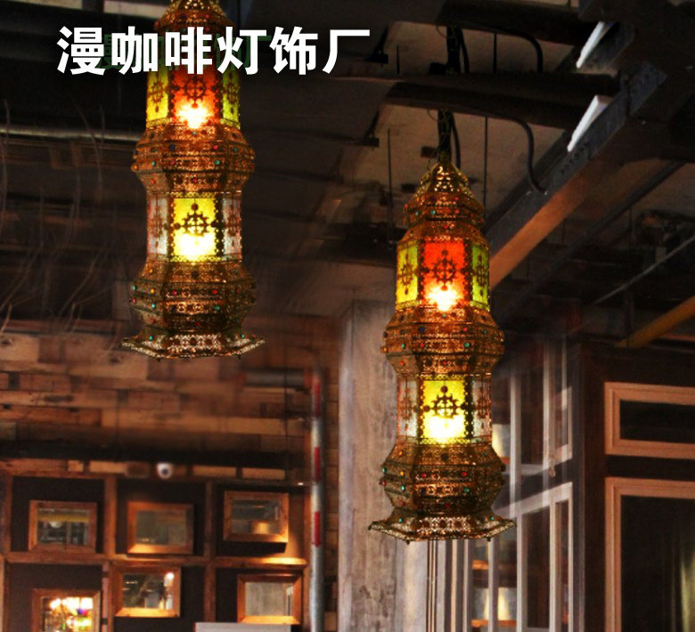 摩洛哥酒吧复古铁艺工程灯