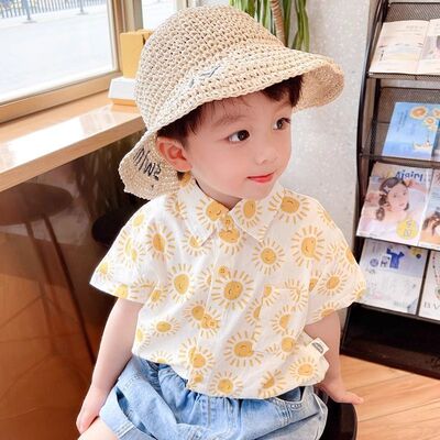 小太阳度假风儿童夏季短袖衬衫