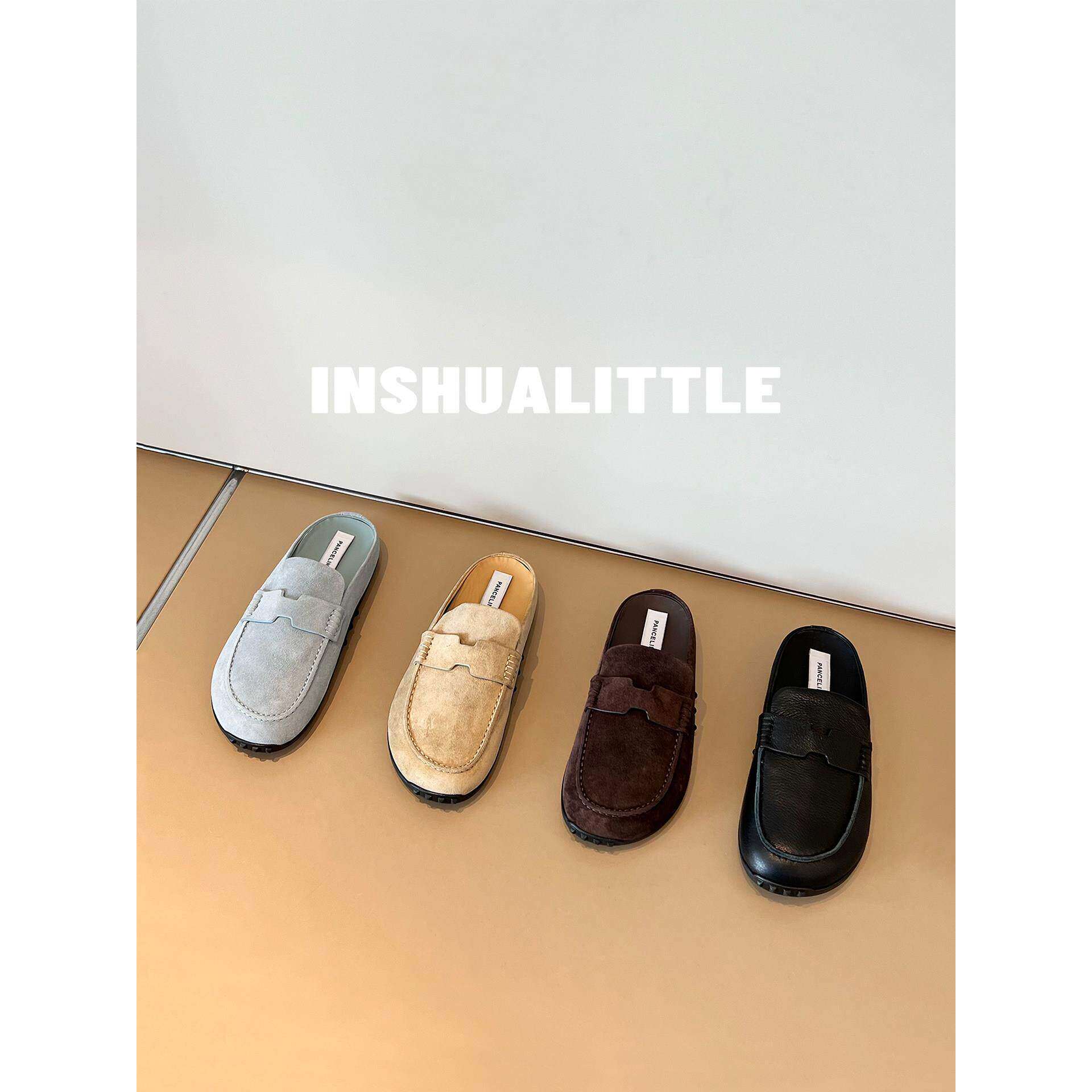 INISK3.18/ 懒人匕备 ！26s新款厚底胖头半托勃肯鞋 女士3cm