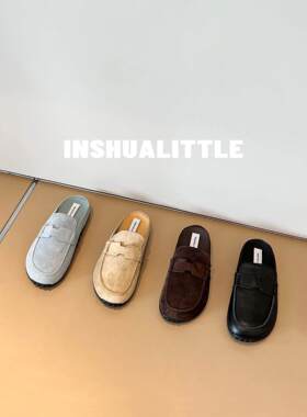 INISK3.18/ 懒人匕备 ！26s新款厚底胖头半托勃肯鞋 女士3cm