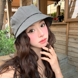 miu系风复古泼墨做旧渔夫帽女2026新款不规则帽顶盆帽百搭遮阳帽