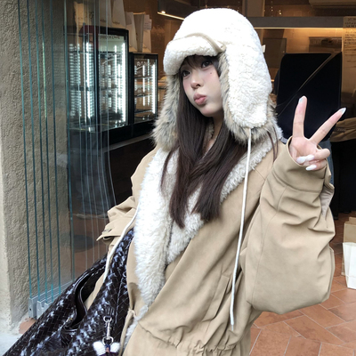 雷锋帽女冬季加绒加厚保暖护耳帽