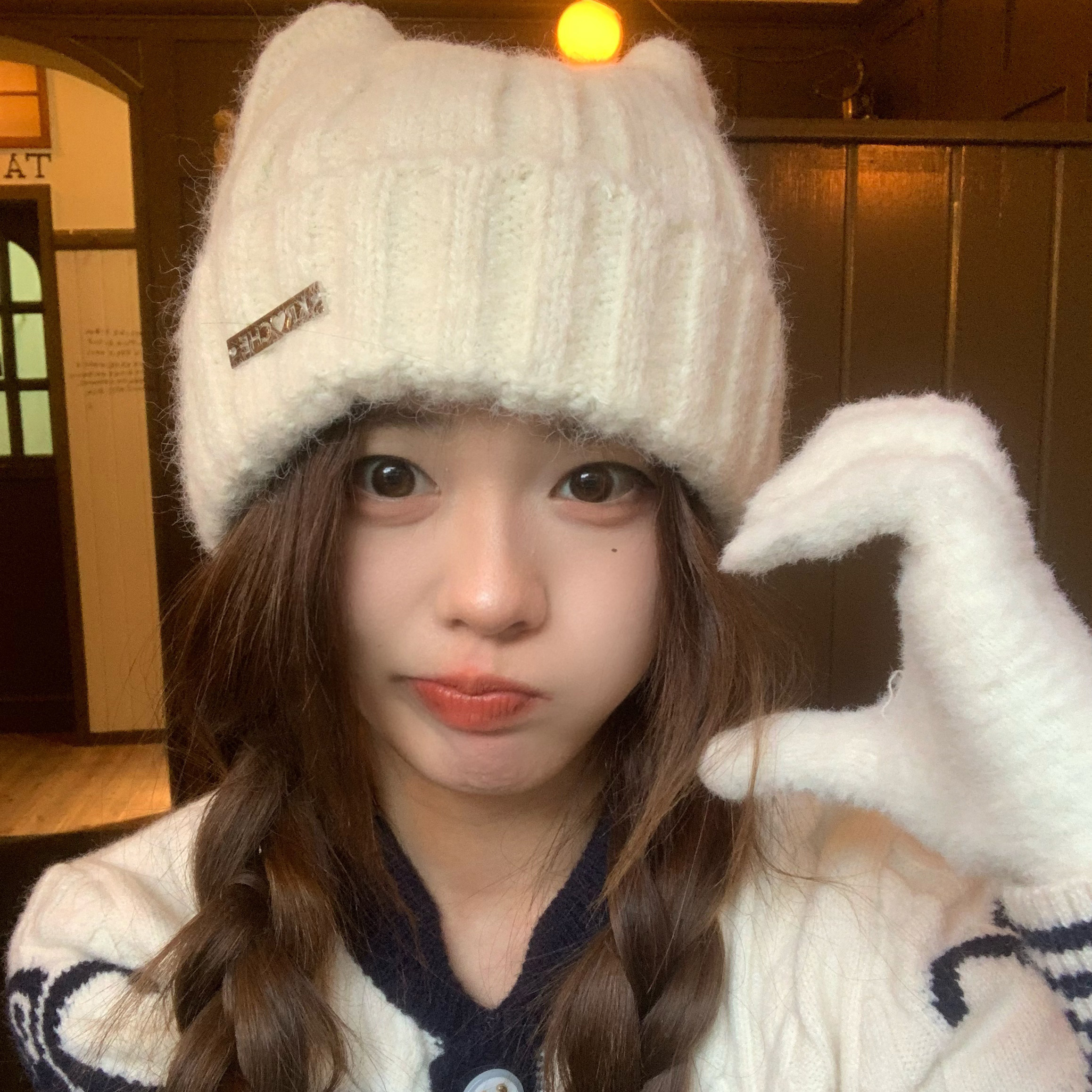 可爱猫耳毛线帽子女款2025新款冬季防寒护耳冷帽显脸小保暖针织帽,服饰配件/皮带/帽子/围巾,帽子,淘宝优惠券,粉丝福利购,淘宝优惠卷