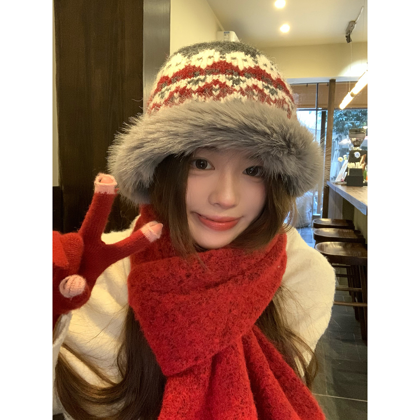 费尔岛毛绒帽子女秋冬加厚针织毛线渔夫帽女冬天包头护耳保暖盆帽,服饰配件/皮带/帽子/围巾,帽子,淘宝优惠券,粉丝福利购,淘宝优惠卷