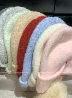 帽子冬季女羊毛混纺毛线帽加厚保暖防寒包头帽冷帽女大头围针织帽