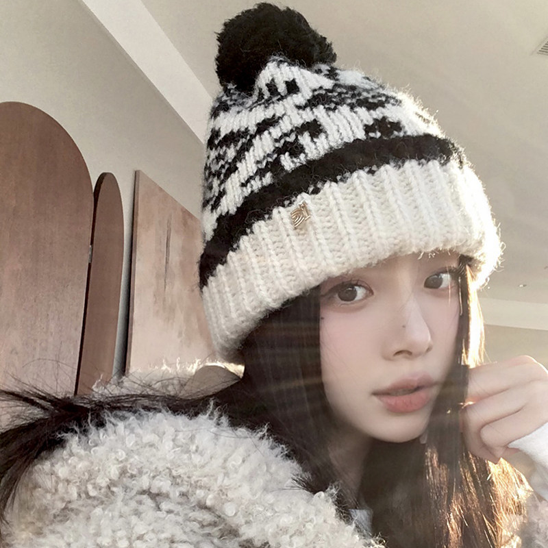 费尔岛复古针织帽子女冬季加绒显脸小包头帽保暖护耳可爱毛线帽,服饰配件/皮带/帽子/围巾,帽子,淘宝优惠券,粉丝福利购,淘宝优惠卷