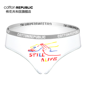 Cotton Republic/棉花共和国女士三角内裤莫代尔印花一条装情侣款