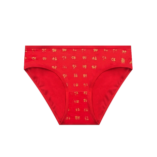 Cotton Republic/棉花共和国2024新款女士本命年红内裤3条装棉质