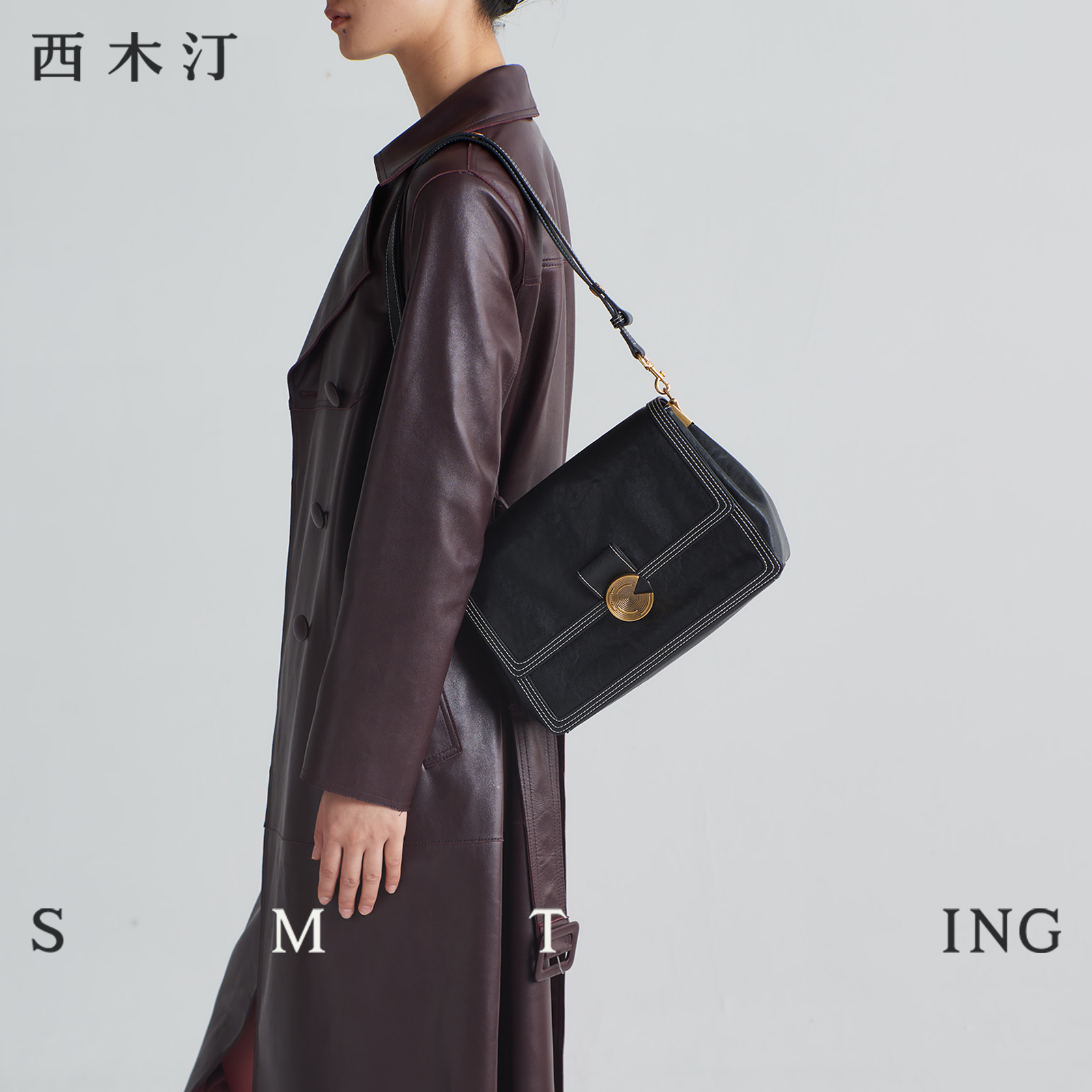 【西木汀】南来北往 复古斜挎包女士新款牛皮单肩包真皮邮差包包