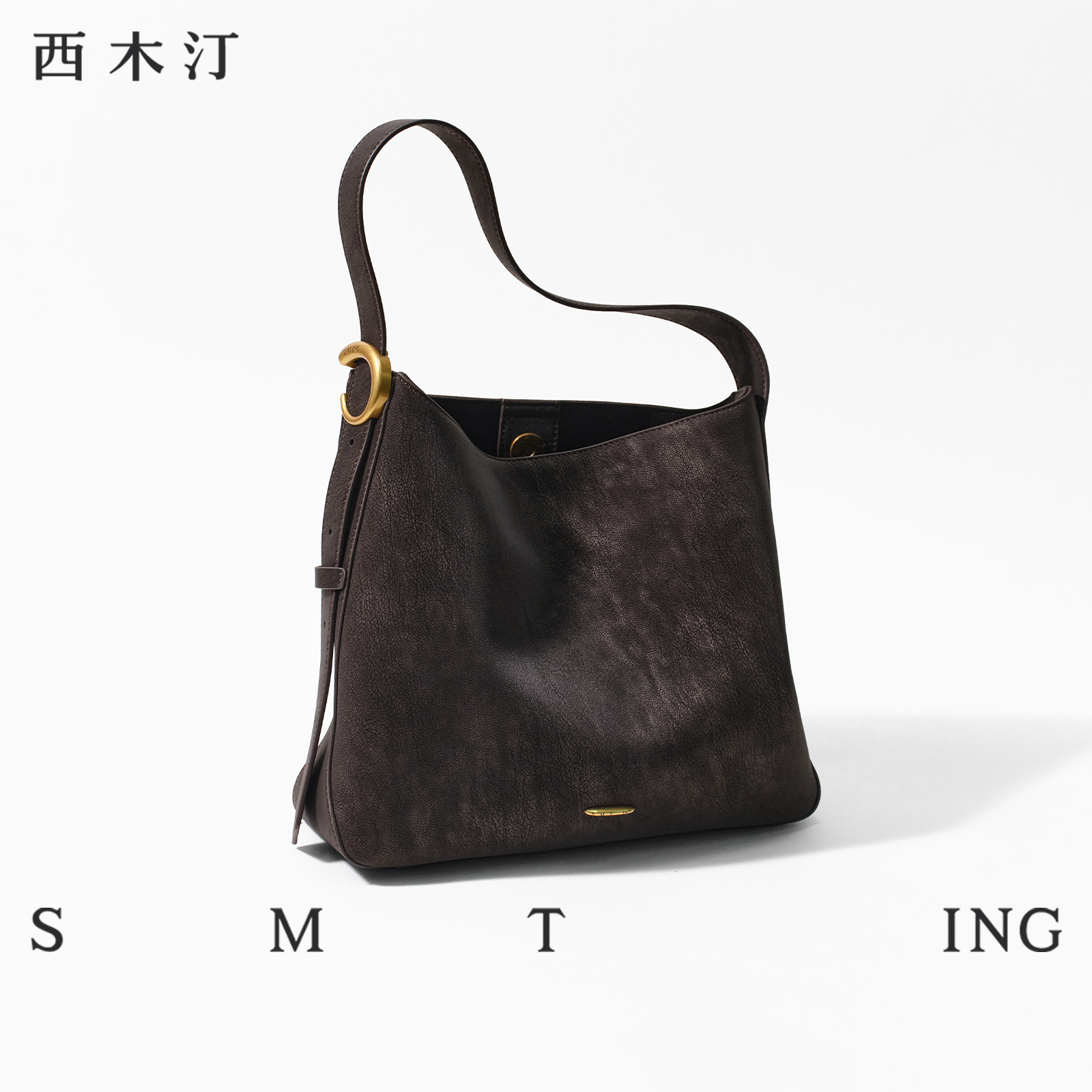 【西木汀】静夜 小号水桶包新款女设计感小个子托特包斜挎单肩包