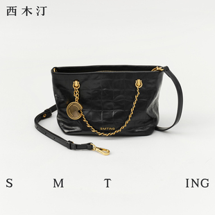 头层牛皮包包链条手提包女单肩斜挎包手提袋 半糖少女 西木汀