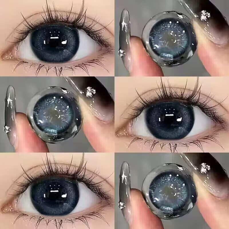 2片装】美瞳半年抛蓝色隐形眼镜小大直径年抛cos正品官方旗舰店ws