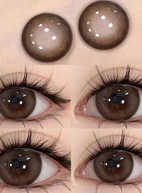 棕色美瞳日抛10片次抛带度数隐形眼镜cos婚礼小大直径日抛型女ws