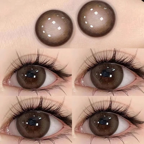 棕色美瞳日抛10片次抛带度数隐形眼镜cos婚礼小大直径日抛型女ws
