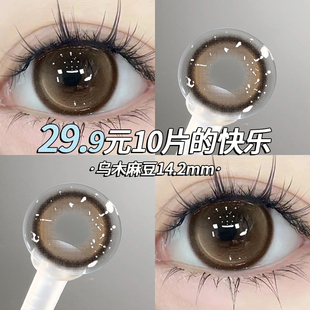 乌木麻豆美瞳日抛10片装 棕色纯欲一次性大小直径dd隐形眼镜正品