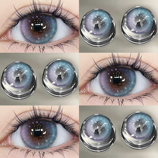 鸢尾蓝紫色美瞳半年抛含水量高大小直径官方正品年抛HC隐形眼镜TN