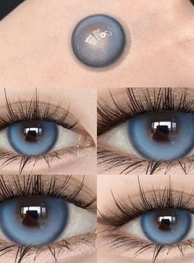 椰奶冻蓝色美瞳半年抛正品官网混血大直径年抛cos小隐形眼镜女JLK