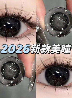 2片装】美瞳半年抛隐形眼镜黑色年抛女大小直径正品官方旗舰店ws