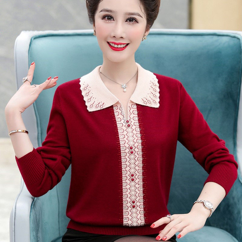 妈妈秋装加肥加大翻领毛衣中老年女秋冬大码200斤针织打底羊毛衫,女装/女士精品,中老年女装,淘宝优惠券,粉丝福利购,淘宝优惠卷