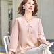 2026新款 荷叶领小衫 中老年女装 夏季 年轻妈妈春夏款 真丝衬衫 新中式