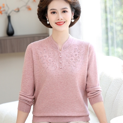 妈妈款羊毛衫中年女秋装内搭毛衣