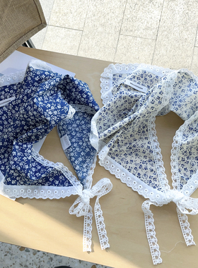 春夏季碎花田园风女三角巾头巾