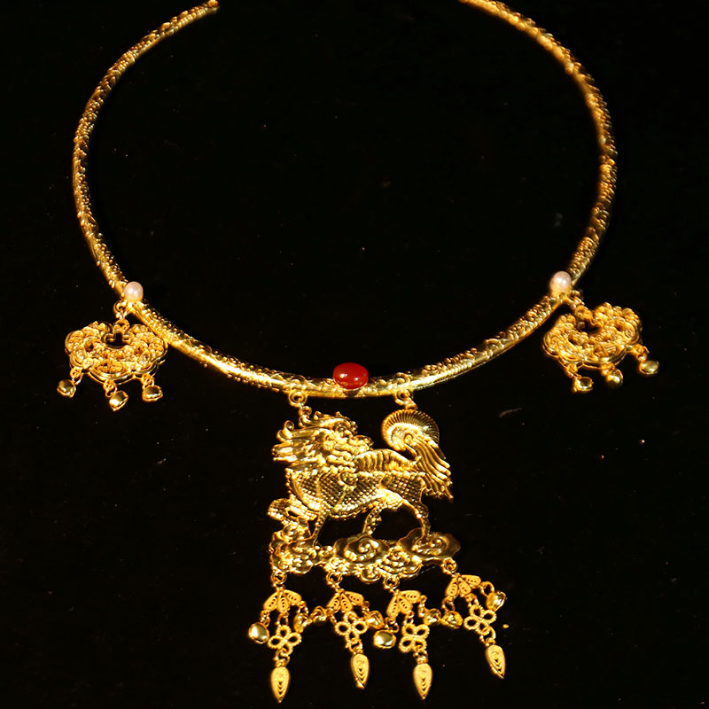 古风新款唐装配饰平安锁明制项链