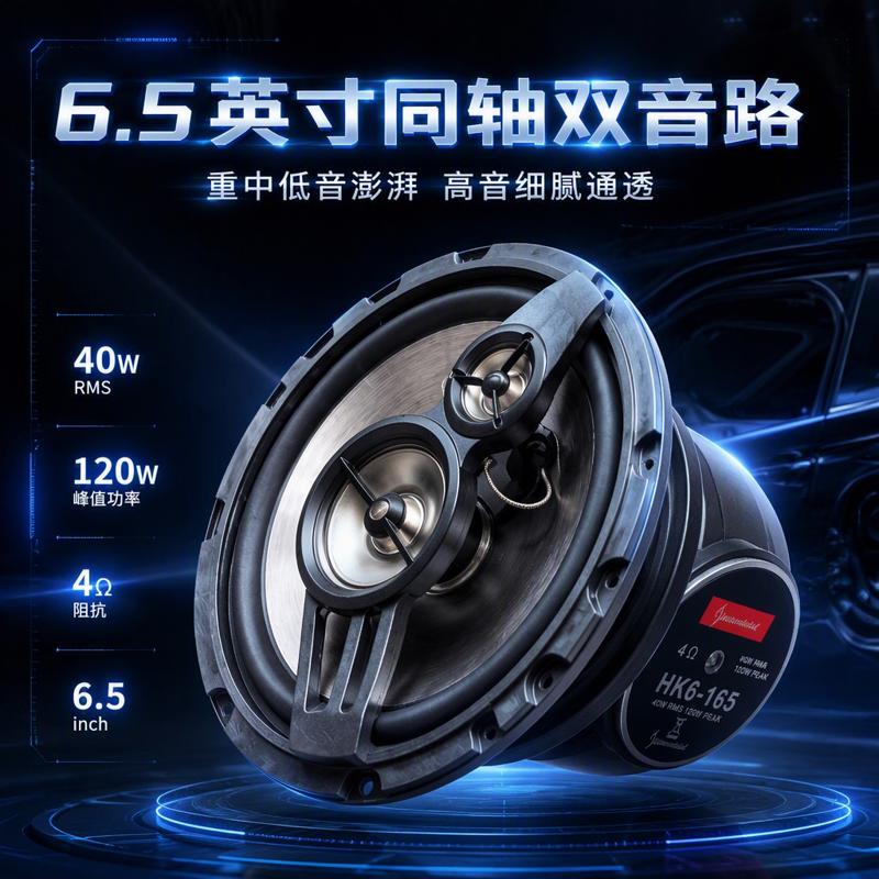 风云A8音响前后备箱喇叭高中重低音扬声器同轴音响6.5寸 无损安装