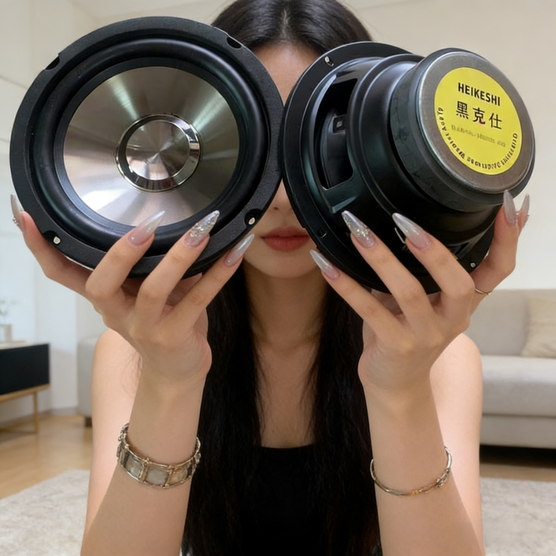 正品黑克仕6.5寸中低音炮汽车喇叭车载音响改装大磁铁水桶DIY音箱