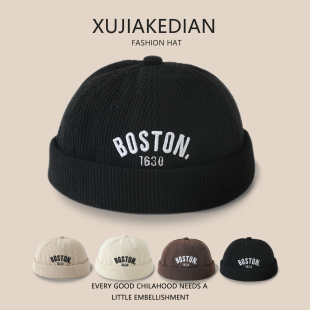 婴儿帽子秋冬季 保暖防风韩系字母地主帽男童女宝宝雅痞瓜皮帽春季