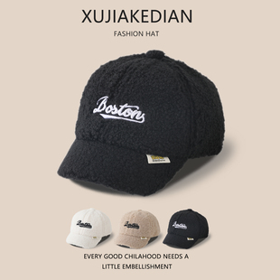 宝宝帽子秋冬季男女童加厚保暖鸭舌帽韩版羊羔绒儿童棒球帽冬天潮