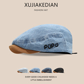 宝宝帽子春秋季 洋气反戴贝雷帽小童复古鸭舌帽 牛仔前进帽儿童韩版