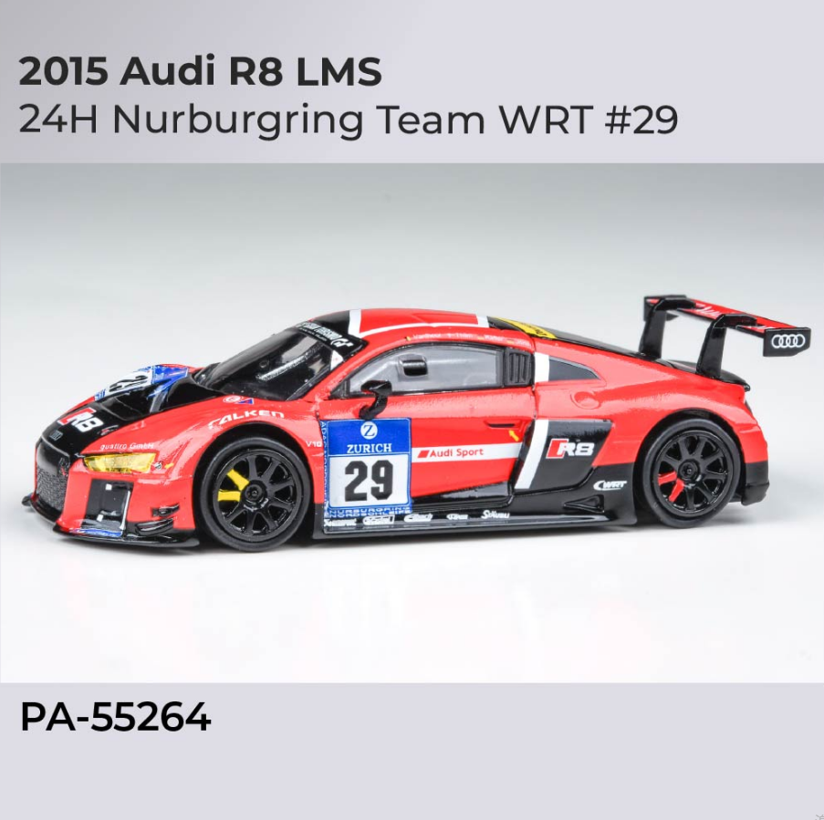 预 PARA 1:64 奥迪AUDI R8 LMS 24H 纽博格林 WRT #29 合金车模型