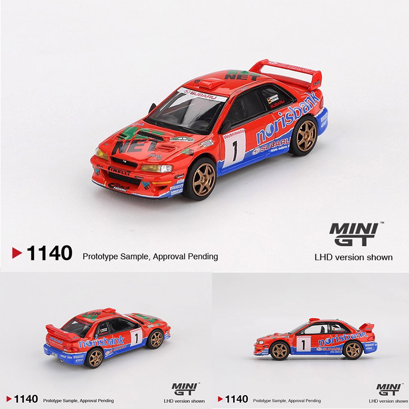 预售 MINIGT 1:64 #1140 斯巴鲁 WRC97 1号 合金汽车模型