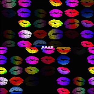 4K霓虹炫彩嘴唇唇印套装LED大屏幕酒吧livehouse舞台背景VJ素材