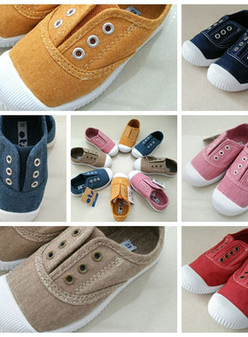 外贸原单小女孩帆布鞋贝壳鞋女童