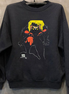 Sabretooth剑齿虎漫画美式街头复古oldschool学院风男女长袖卫衣