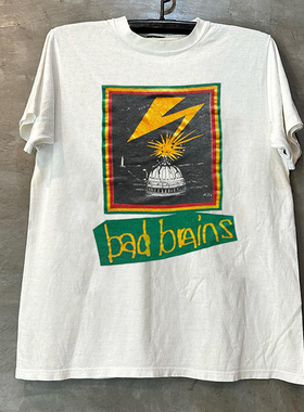 Bad Brains坏脑摇滚乐队数码直喷印花短袖T恤vintage美式五分袖潮